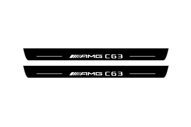 Mercedes C W204 2007-2014 LED Door Sills PRO With AMG C63 Logo