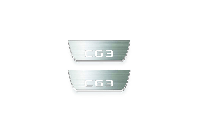 Mercedes C W205 2014-2021 LED Door Sills PRO With AMG С63 Logo Mercedes Led Door Sills opdesign