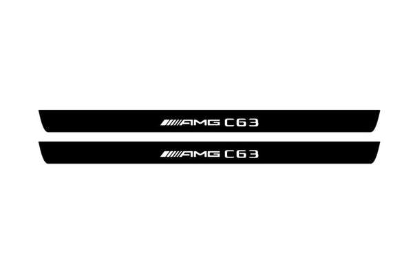 Mercedes C W205 Coupe 2014-2021 Led Door Sill Pro With Logo AMG C63 (Premium Painting)