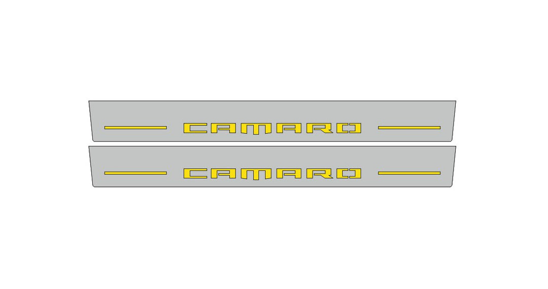 Chevrolet Camaro VI 2016+ LED Door Sill With CAMARO Logo Chevrolet Led Door Sills opdesign