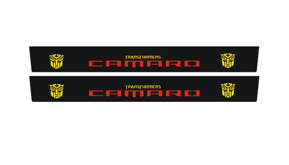 Chevrolet Camaro VI LED Door Sill With CAMARO TRANSFORMERS Logo Chevrolet Led Door Sills opdesign