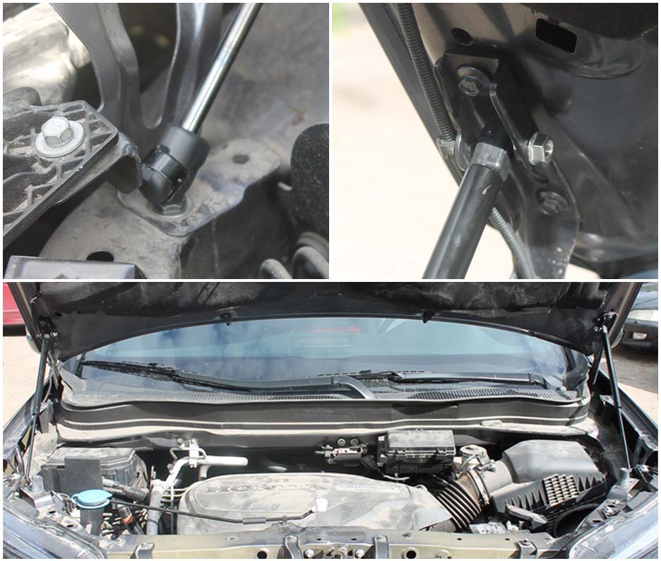 Hood strut kit mounting details on the Honda Pilot 3rd Gen (YF5)