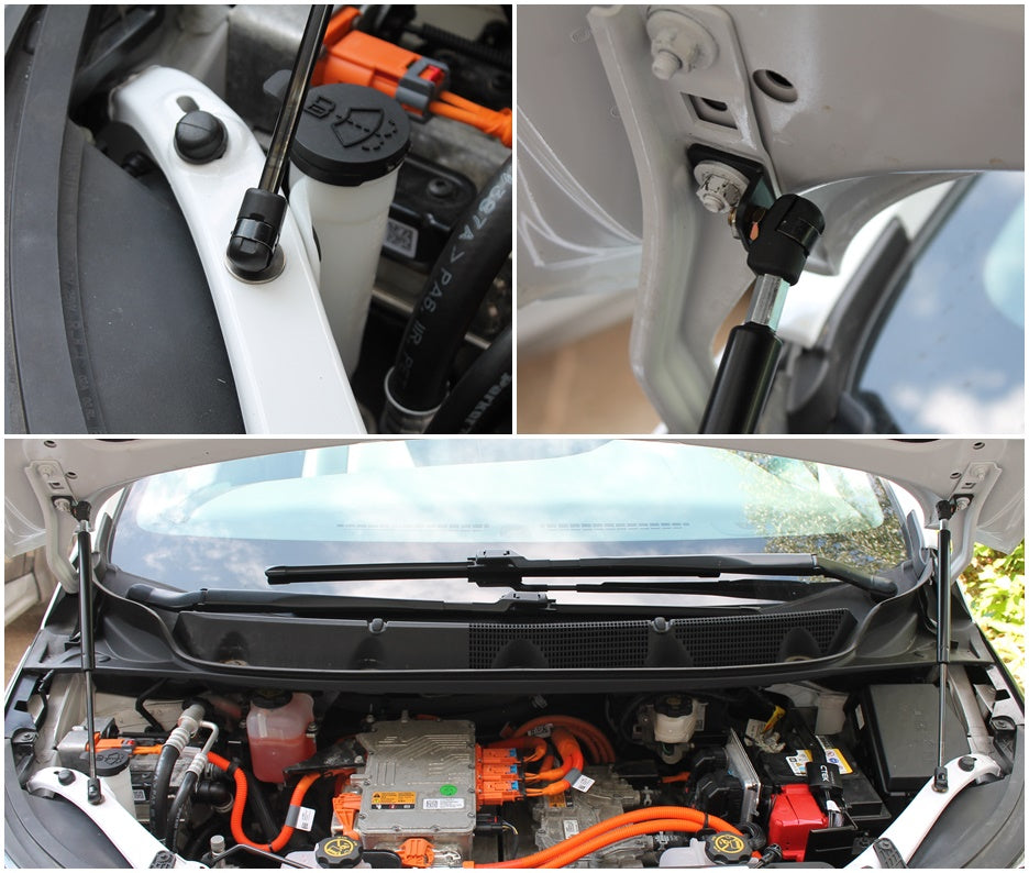 Hood strut kit mounting details on the Chevrolet Bolt EV 1st Gen