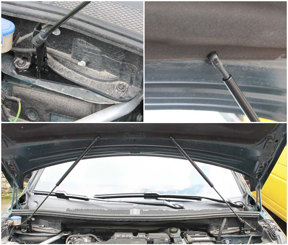 Hood strut kit mounting details on the Peugeot 5008 2nd Gen (P87)
