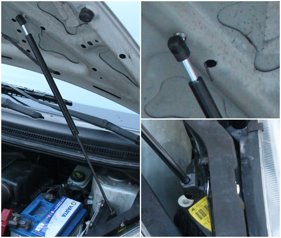 Hood strut kit mounting details on the Mitsubishi Colt (Z30)