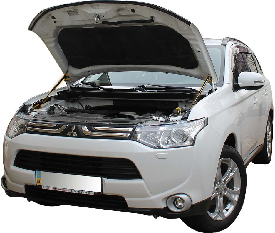 Hood strut kit installed on the Mitsubishi Outlander 3rd Gen (GF)