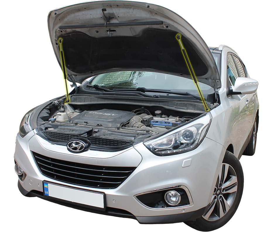 Hood strut kit installed on the Hyundai ix35 (LM)