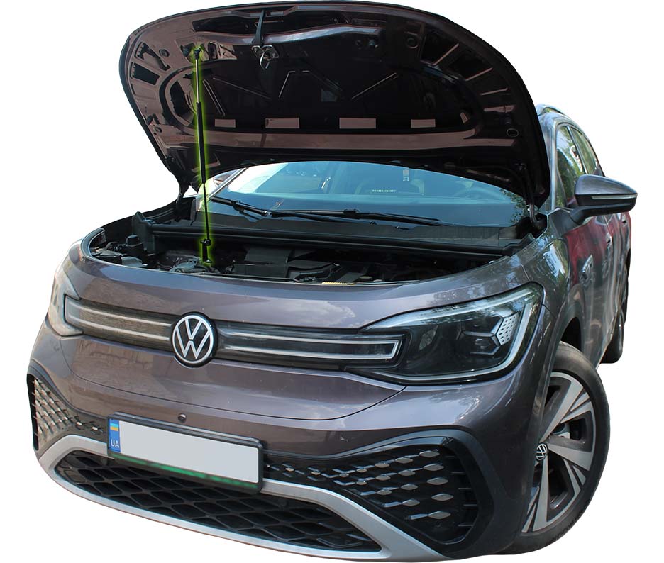 Hood strut kit installed on the Volkswagen ID.6