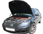 Load image into Gallery viewer, Hood strut kit installed on the Mitsubishi Lancer 9th Gen (CS)