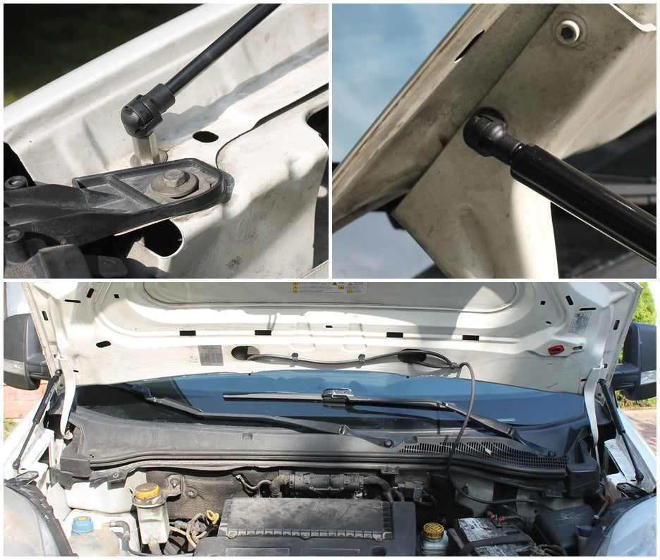 Hood strut kit mounting details on the Fiat Doblo 2nd Gen (263)