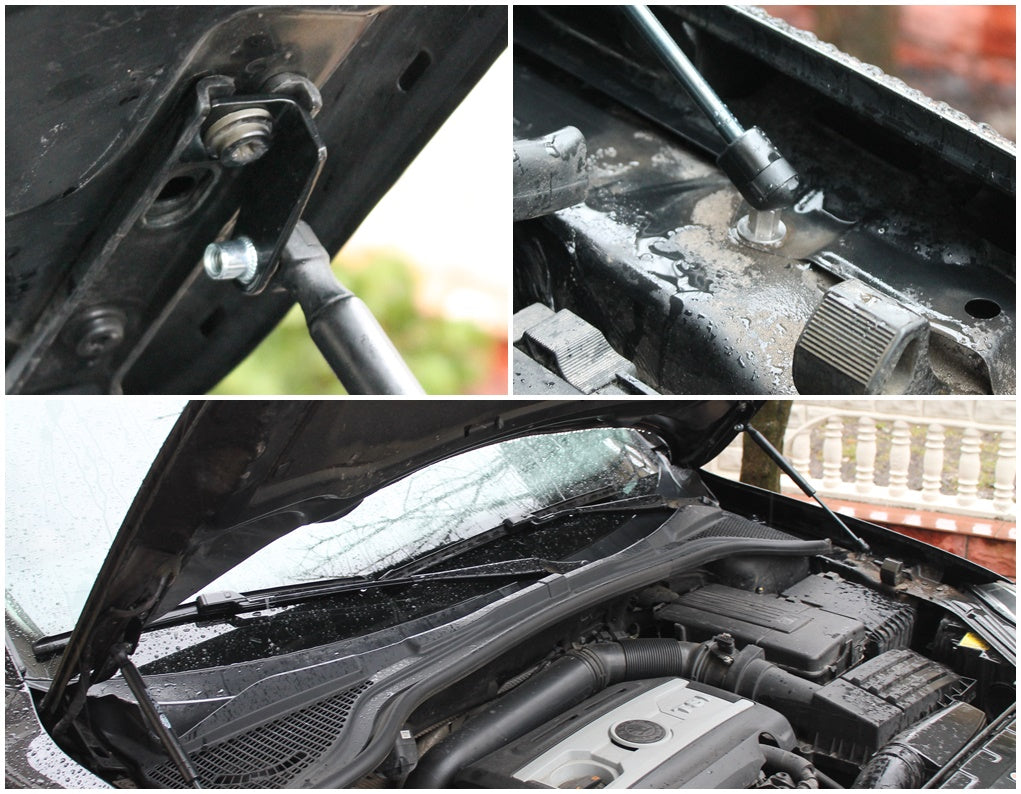 Hood strut kit mounting details on the Škoda Yeti (5L)