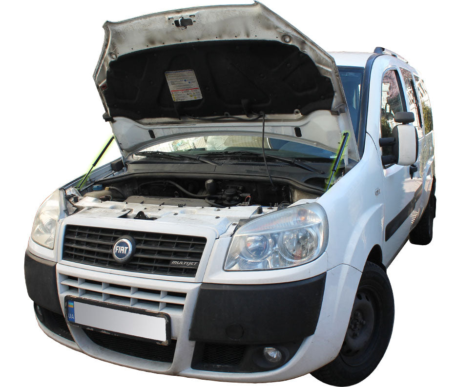 Hood strut kit installed on the Fiat Doblo 1st Gen (223)