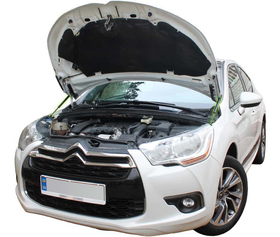 Hood strut kit installed on the Citroen DS4 1st Gen