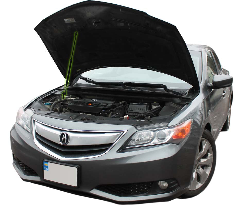 Hood strut kit installed on the Acura ILX 1st Gen (DE)