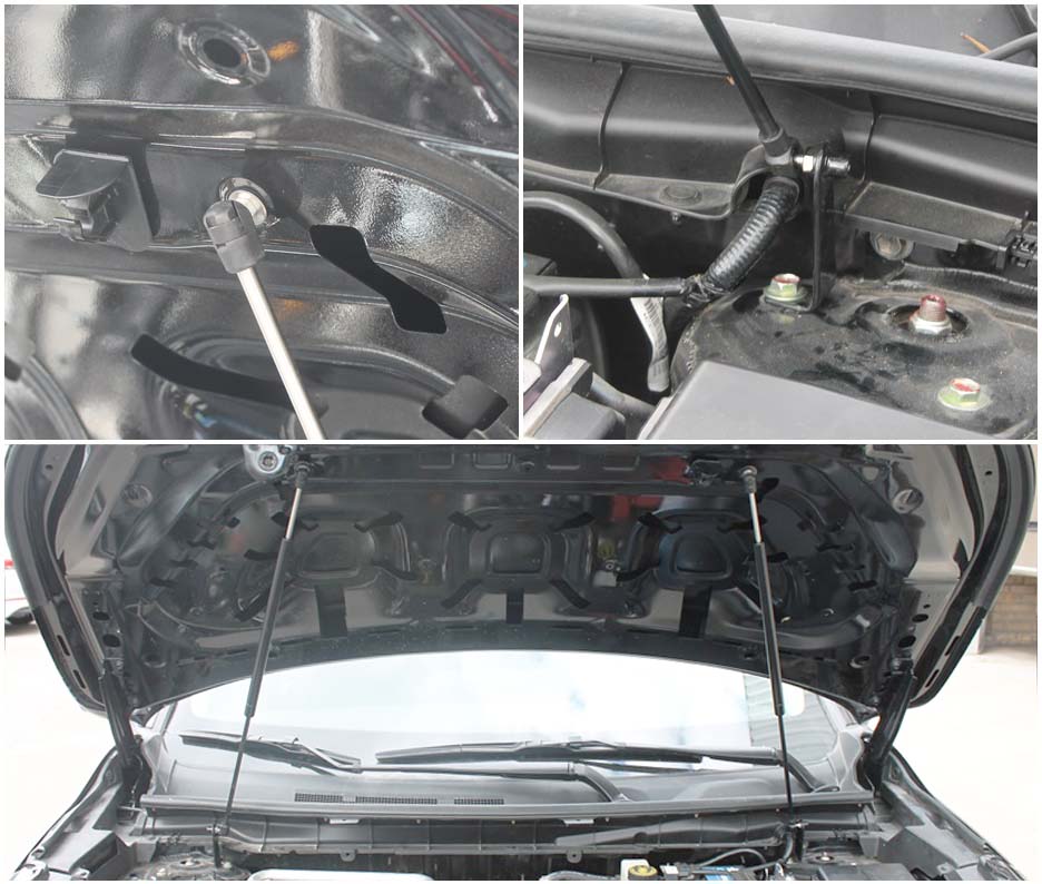 Hood strut kit mounting details on the Mitsubishi Outlander 4th Gen (GN)