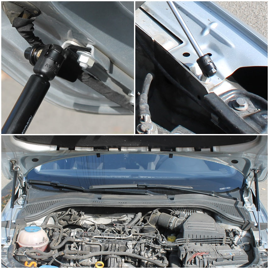 Hood strut kit mounting details on the Škoda Rapid (NH)