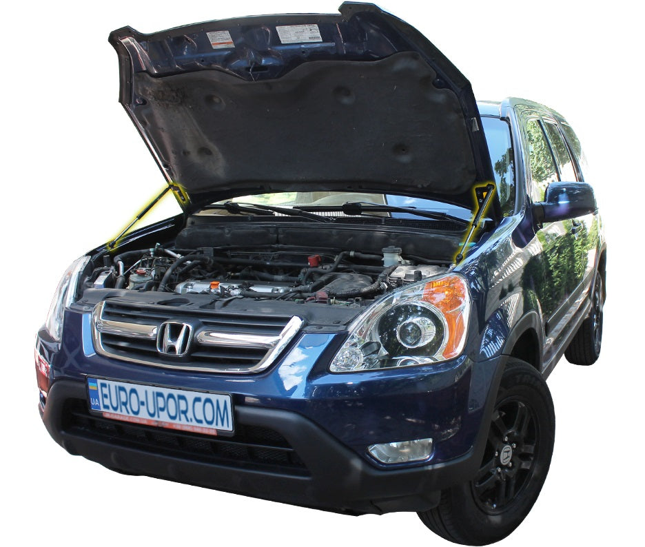 Hood strut kit installed on the Honda CR-V 2nd Gen (RD)