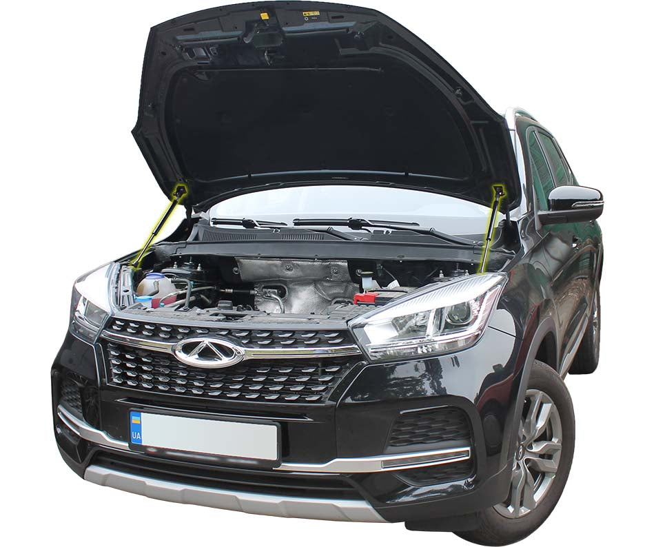 Hood strut kit installed on the Chery Tiggo 4 1st Gen