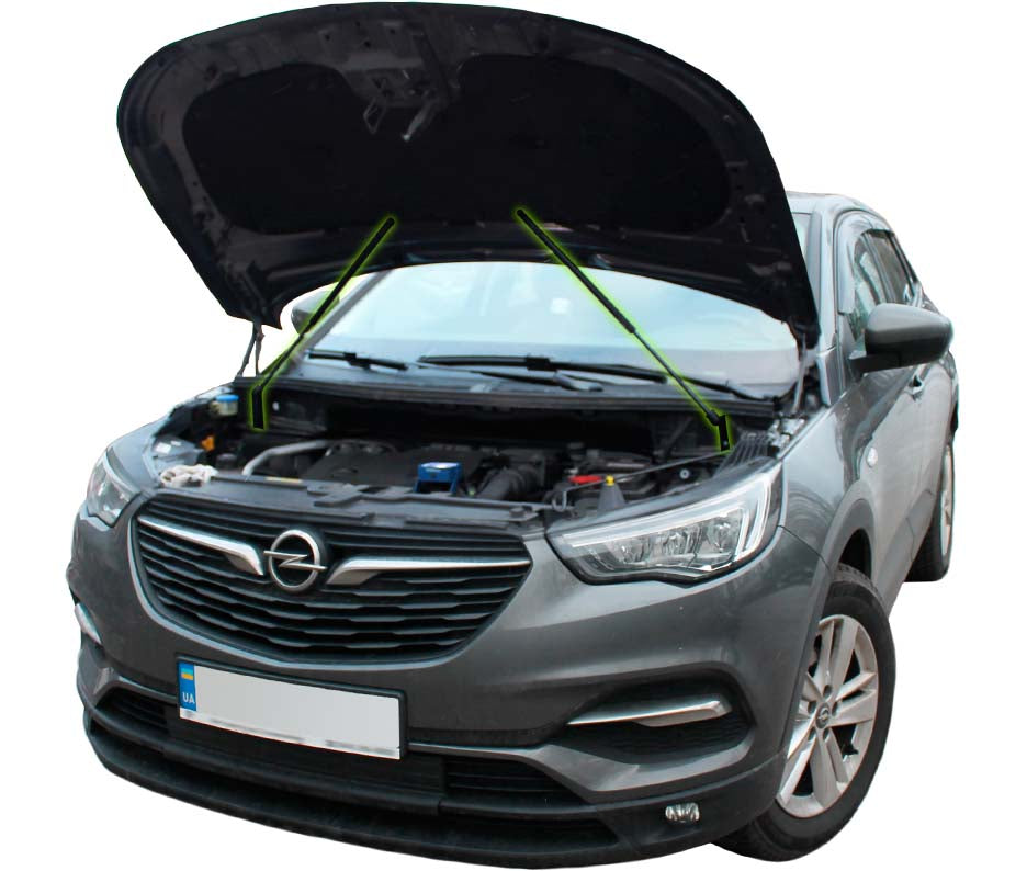 Hood strut kit installed on the Opel Grandland X 1st Gen