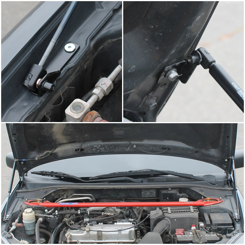 Hood strut kit mounting details on the Mitsubishi Lancer 9th Gen (CS)