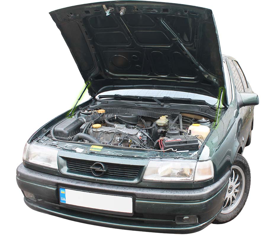 Hood strut kit installed on the Opel Vectra 1st Gen (A)