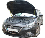 Load image into Gallery viewer, Hood strut kit installed on the Mazda 3 3rd Gen (BM)