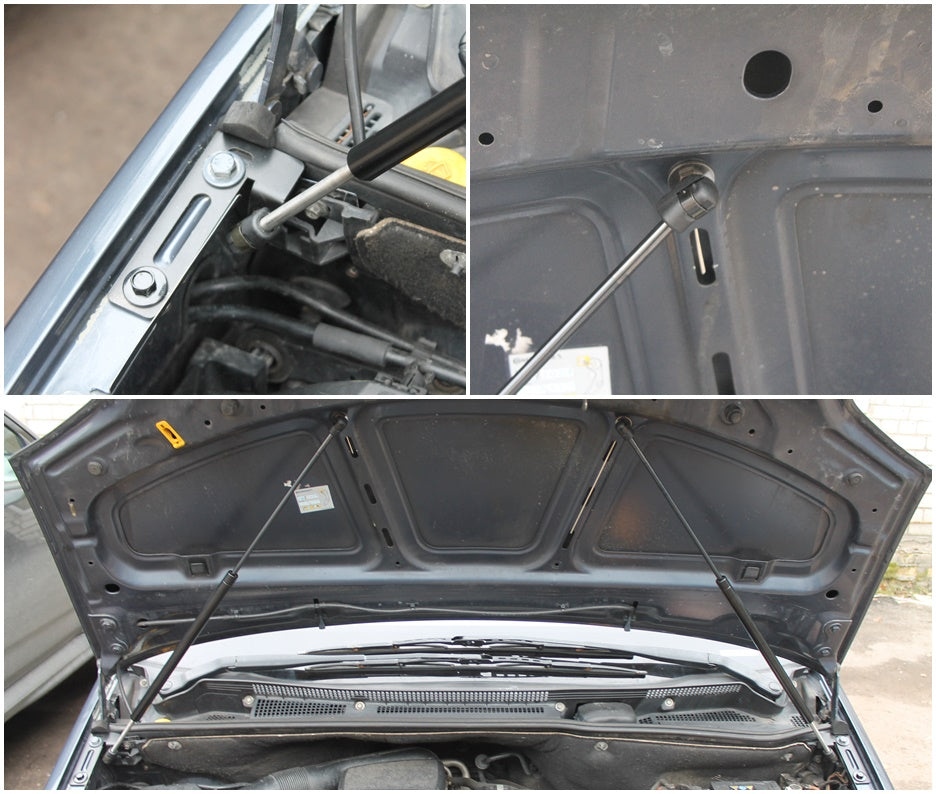 Hood strut kit mounting details on the Opel Meriva 1st Gen (A)
