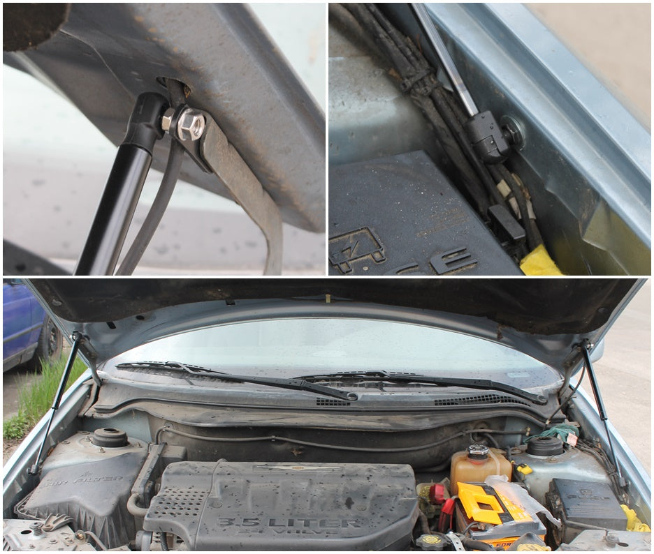 Hood strut kit mounting details on the Chrysler Pacifica 1st Gen (CS)