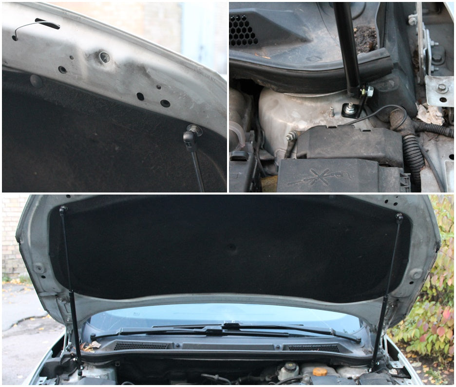 Hood strut kit mounting details on the Opel Astra 4th Gen (J)
