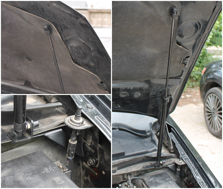 Hood strut kit mounting details on the Dodge Grand Caravan 5th Gen Facelift (RT)