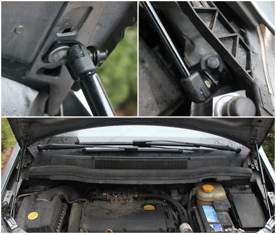 Hood strut kit mounting details on the Opel Zafira 2nd Gen (B)
