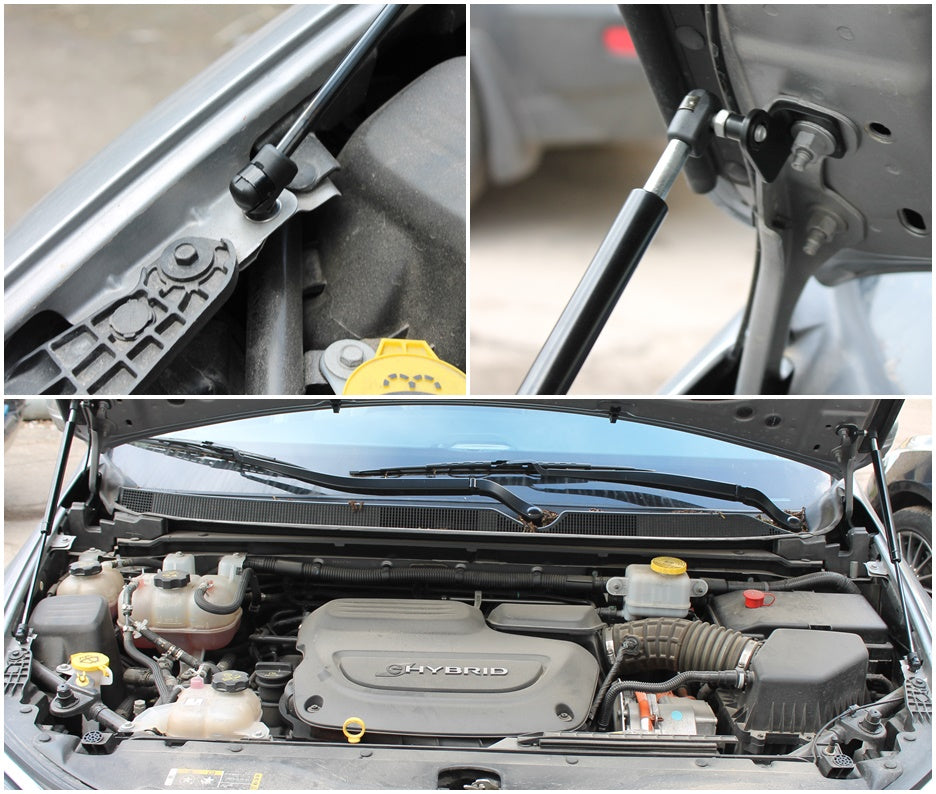 Hood strut kit mounting details on the Chrysler Pacifica 2nd Gen (RU)