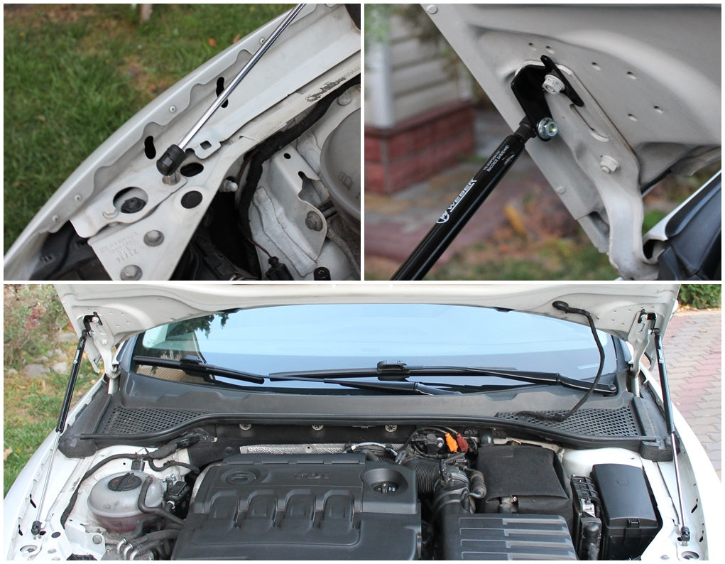 Hood strut kit mounting details on the SEAT Leon 3rd Gen (5F)