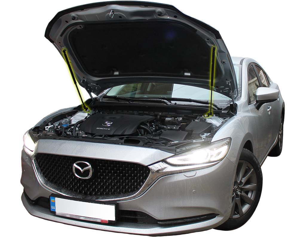 Hood strut kit installed on the Mazda 6 3rd Gen 2nd Facelift (GL)