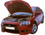 Load image into Gallery viewer, Hood strut kit installed on the Mitsubishi Lancer 10th Gen (CY)