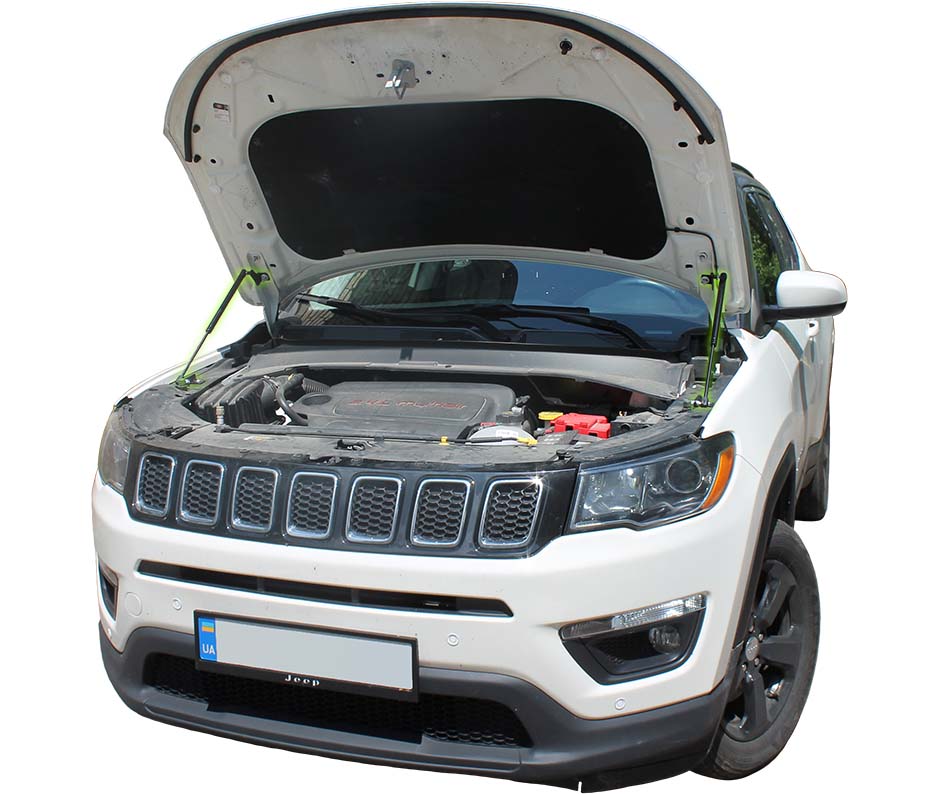 Hood strut kit installed on the Jeep Compass 2nd Gen (MP)