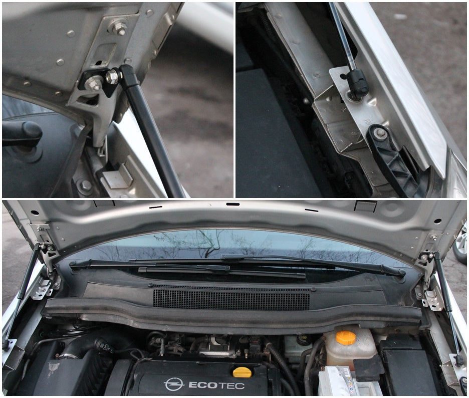 Hood strut kit mounting details on the Opel Zafira 2nd Gen (B)