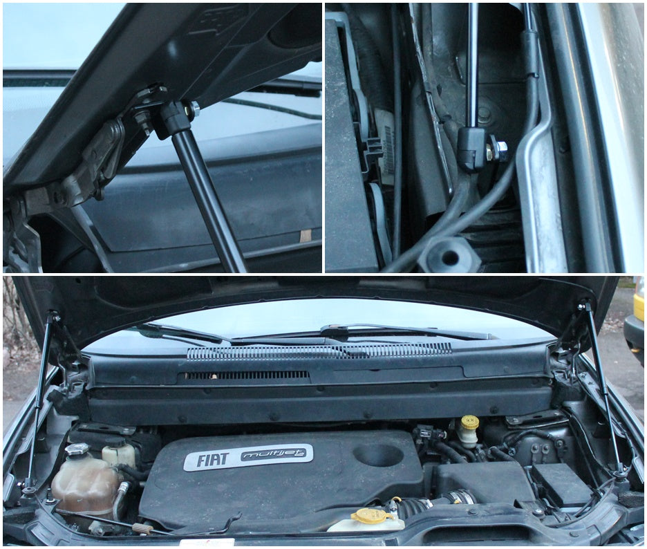 Hood strut kit mounting details on the Fiat Freemont (JC)
