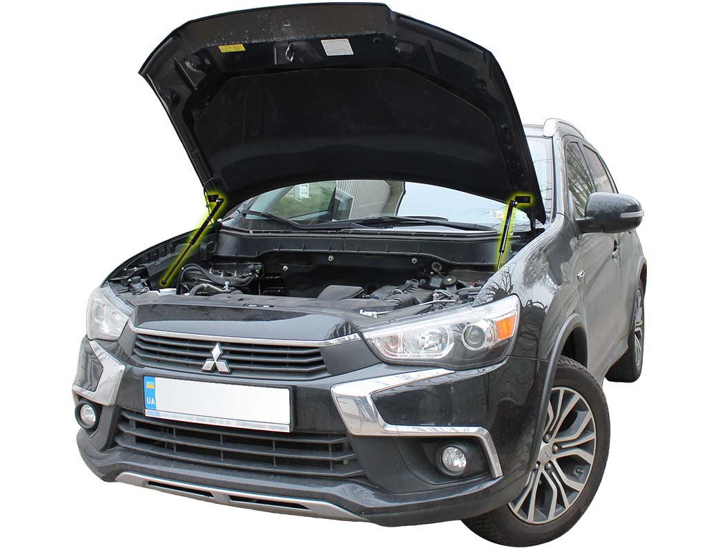 Hood strut kit installed on the Mitsubishi ASX 1st Gen (GA)