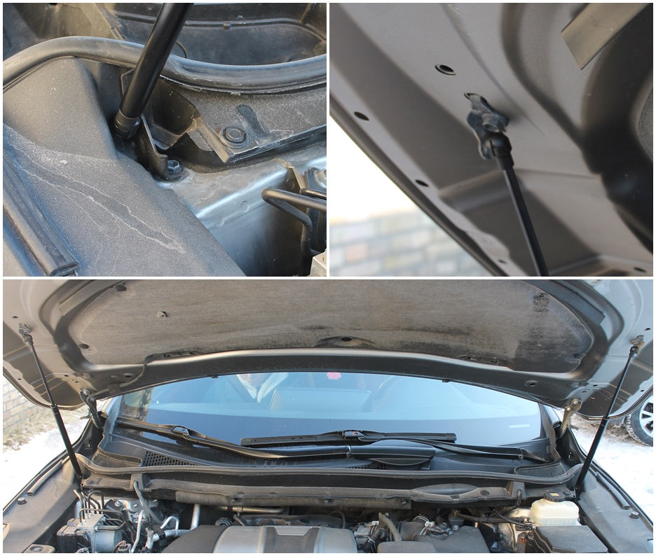 Hood strut kit mounting details on the Lexus RX 4th Gen (AL20)