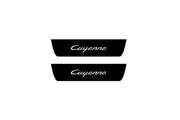 Porsche Cayenne II 2010-2017 Led Door Sill Pro With Logo Cayenne (Premium Painting) Porsche Led Door Sills PRO opdesign
