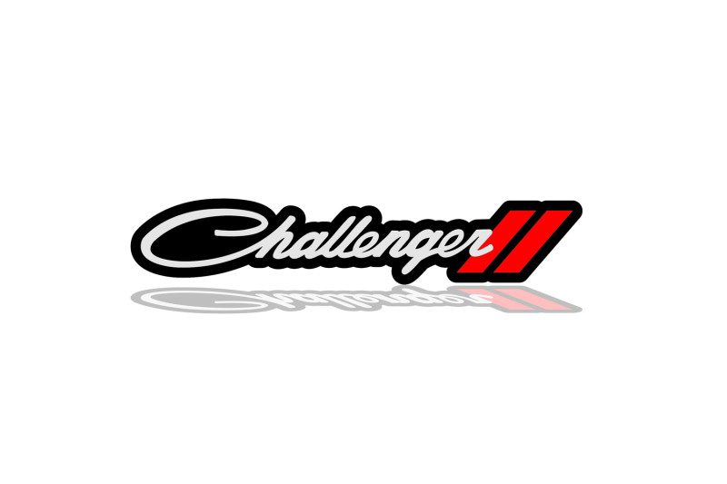 DODGE Radiator grille emblem with Challenger + Dodge logo Dodge emblems decoinfabric BLACK WHITE