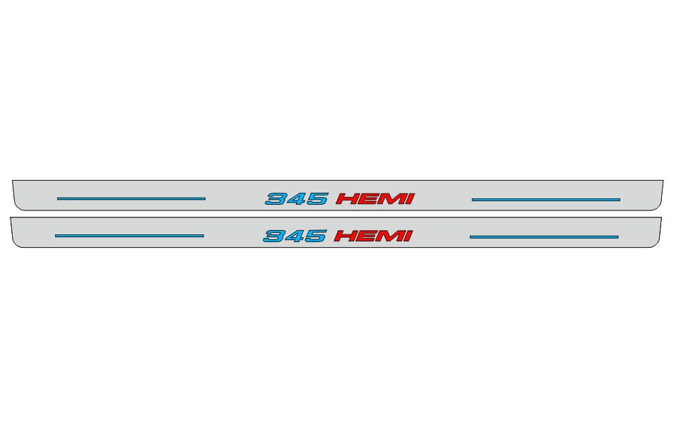 Dodge Challenger LED Door Sills PRO With 345 HEMI Logo - decoinfabric