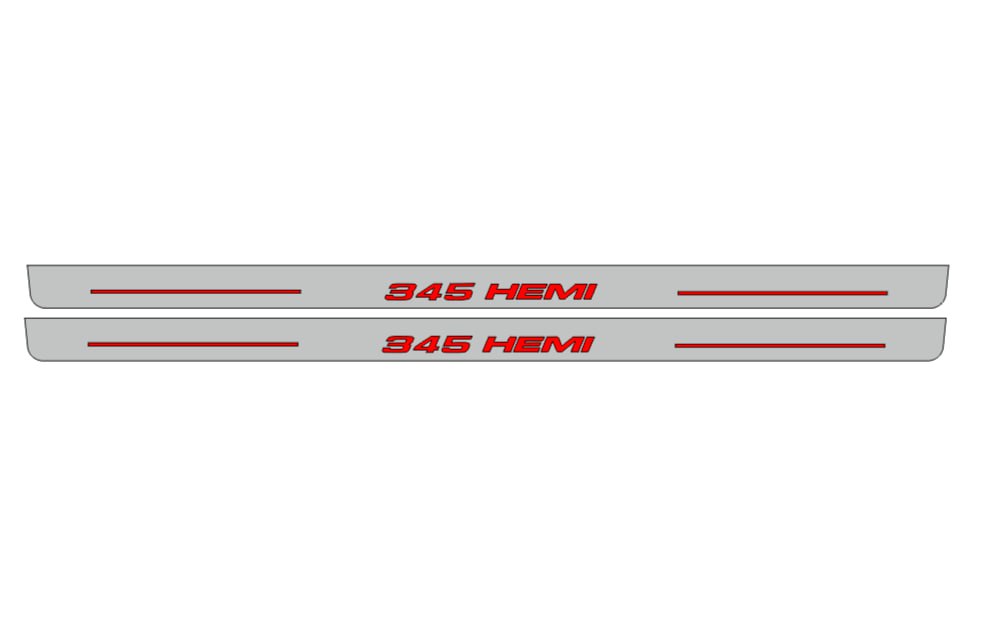 Dodge Challenger LED Door Sills PRO With 345 HEMI Logo - decoinfabric