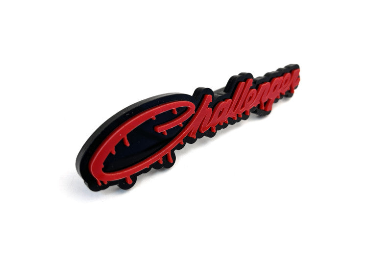 Dodge Challenger trunk rear emblem between tail lights with Challenger Blood logo