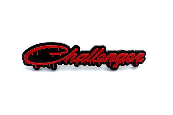 Dodge Challenger trunk rear emblem between tail lights with Challenger Blood logo