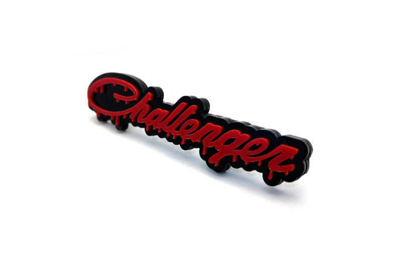 Dodge Challenger trunk rear emblem between tail lights with Challenger Blood logo