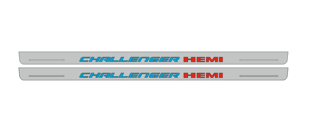 Dodge Challenger LED Door Sills PRO With Challenger HEMI Logo - decoinfabric