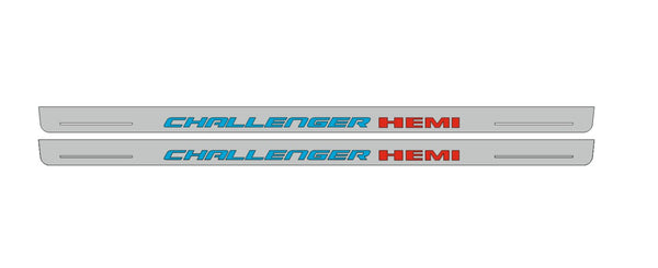 Dodge Challenger LED Door Sills PRO With Challenger HEMI Logo - decoinfabric