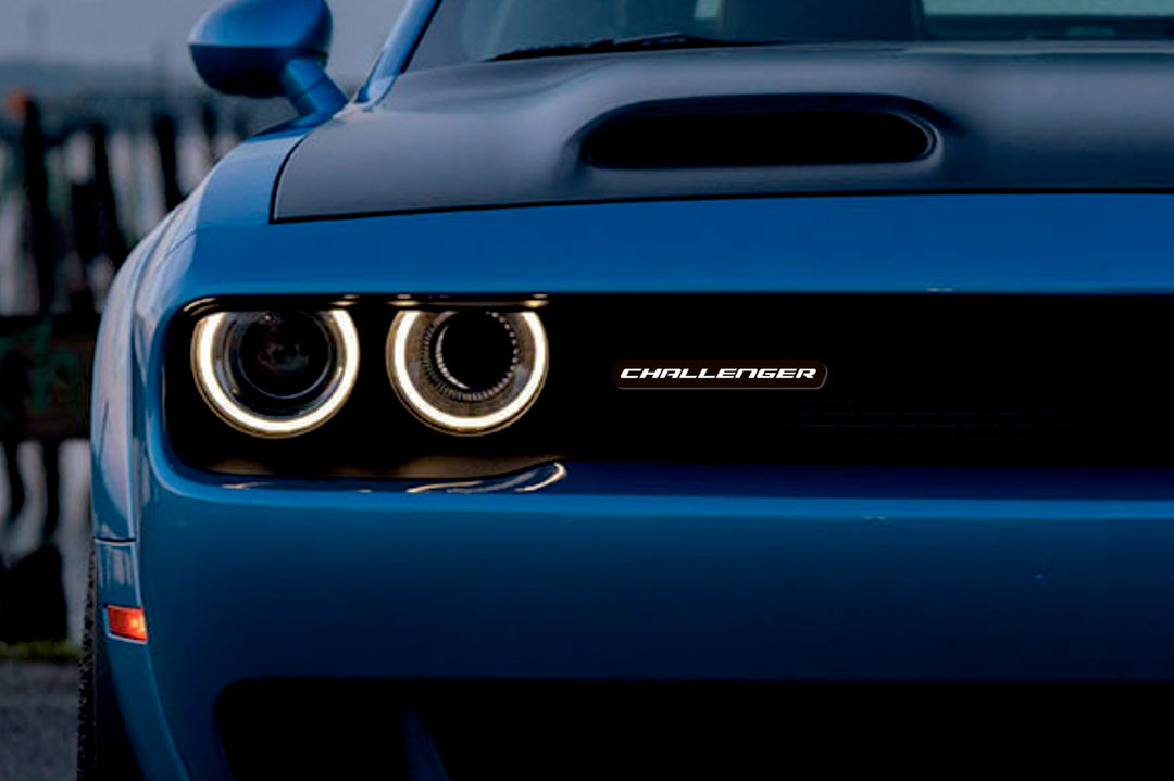 Dodge Illuminated LED Radiator Grille Emblems and Badges with Challenger (type 1) logo Dodge Led emblems decoinfabric